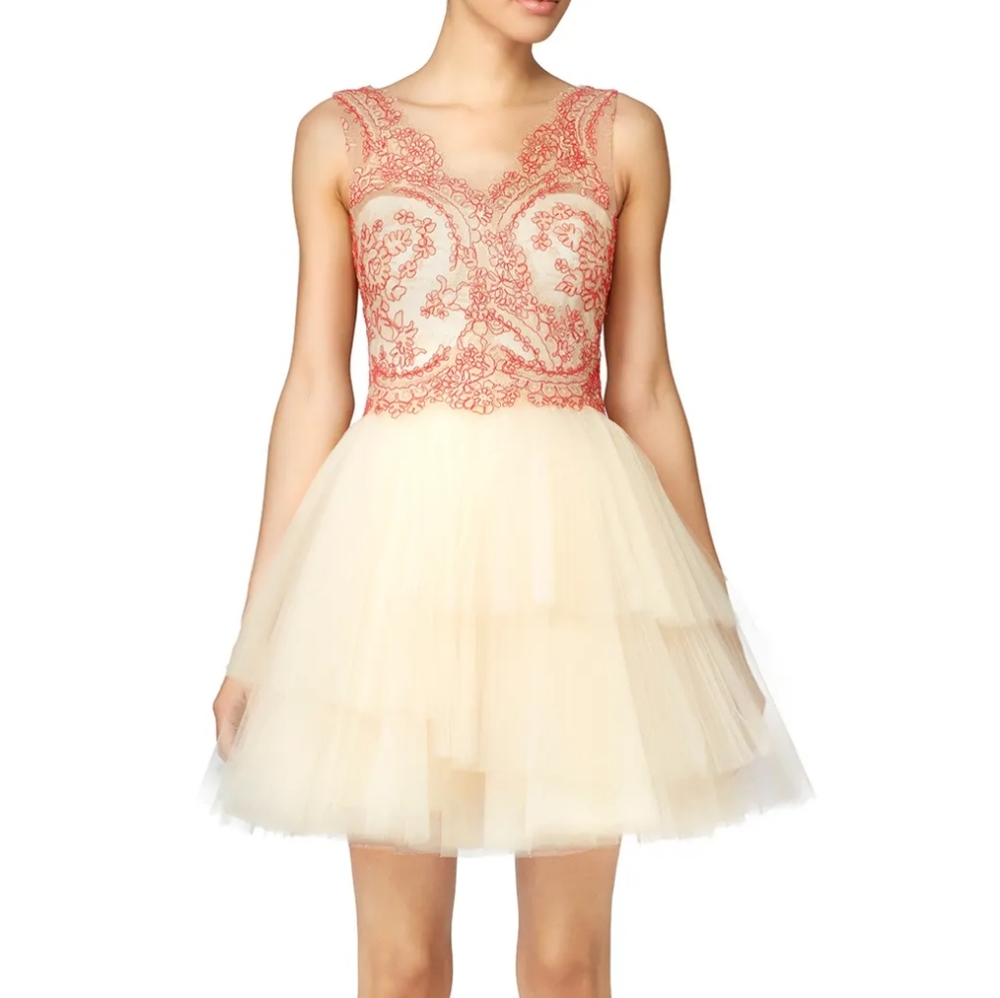 Marchesa Notte Mila Embroidered Dress sz 10-Med